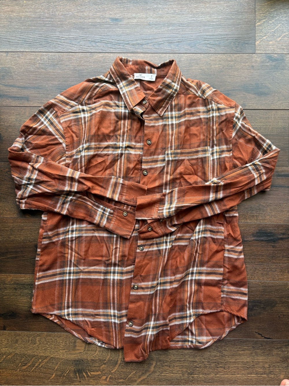 Hollister Rust Plaid Button-Up Shirt